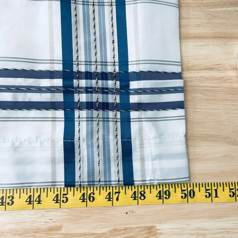 Vermont‎ Country Store Navy Blue Plaid Lined Tailored Valance 15x50 NEW